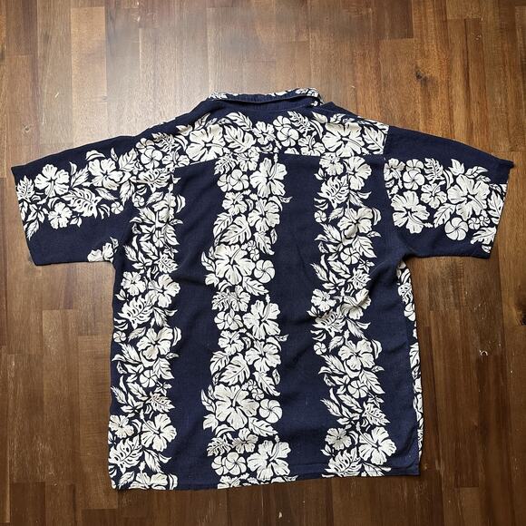 Pineapple Connection Shirt Mens Extra Large Navy Hibiscus Hawaiian Aloha Camp - Picture 3 of 11